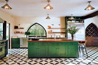 зеленый цвет интерьер кухня